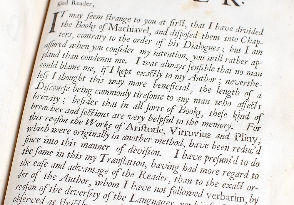 The Works of the Famous Nicholas Machiavel, Citizen and Secretary of Florence. Written originally in Italian, and from thence newly and faithfully translated into English.