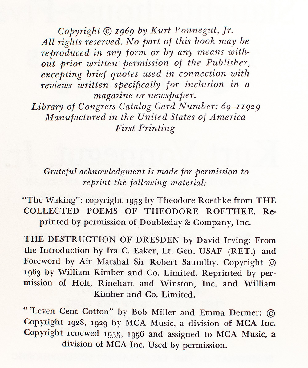Slaughterhouse-Five, or The Children’s Crusade, A Duty-Dance With Death.