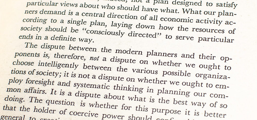 The Road to Serfdom.