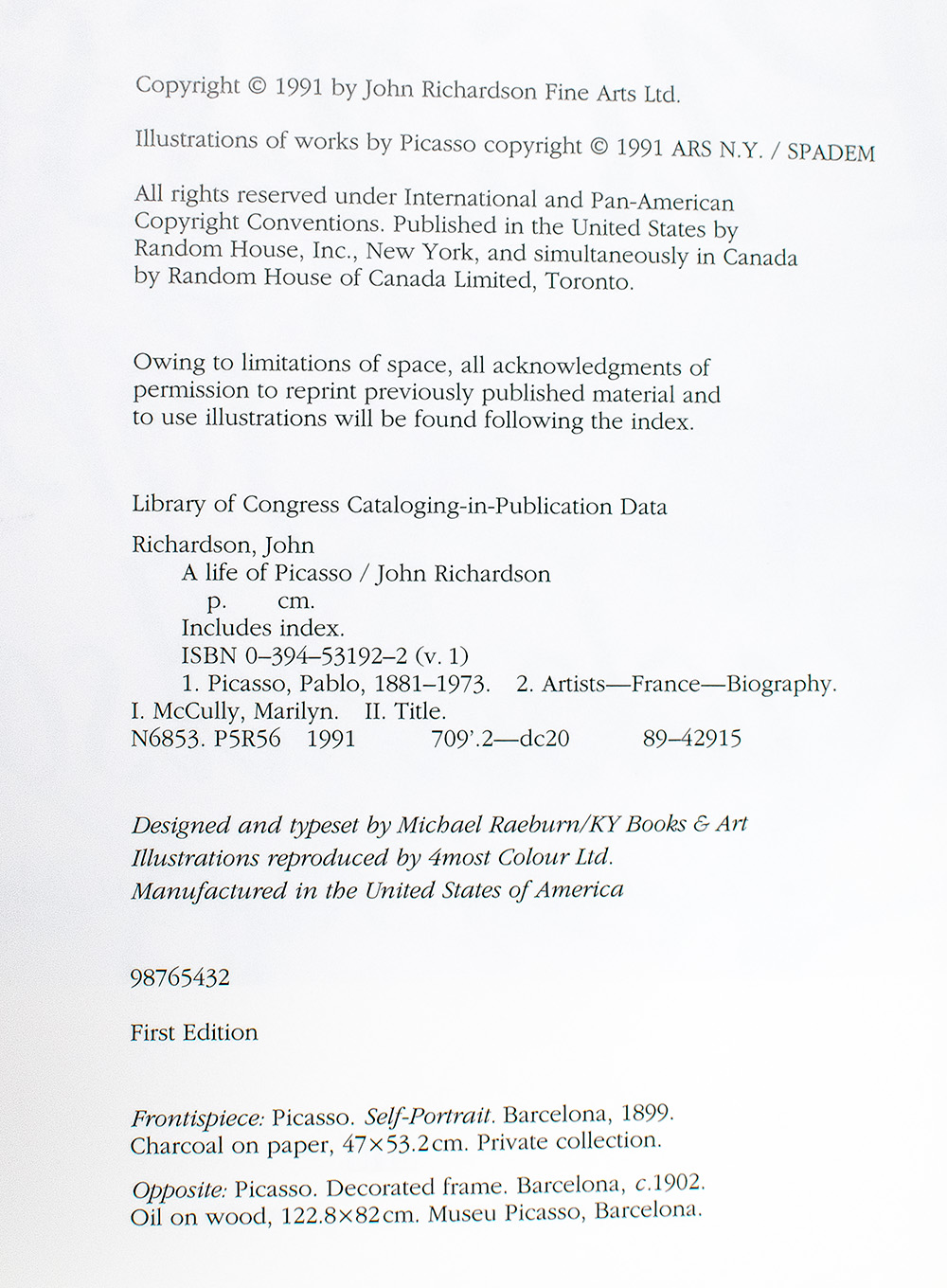 A Life of Picasso: Volume I 1881-1906.
