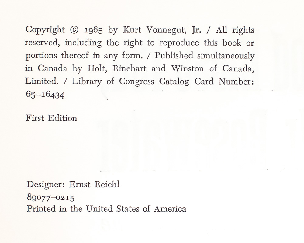 God Bless You, Mr. Rosewater or Pearls Before Swine.