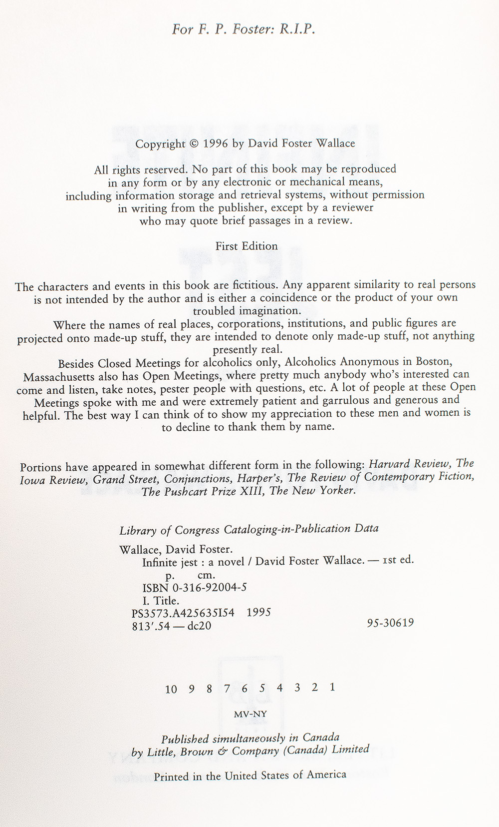 Infinite Jest: A Novel.