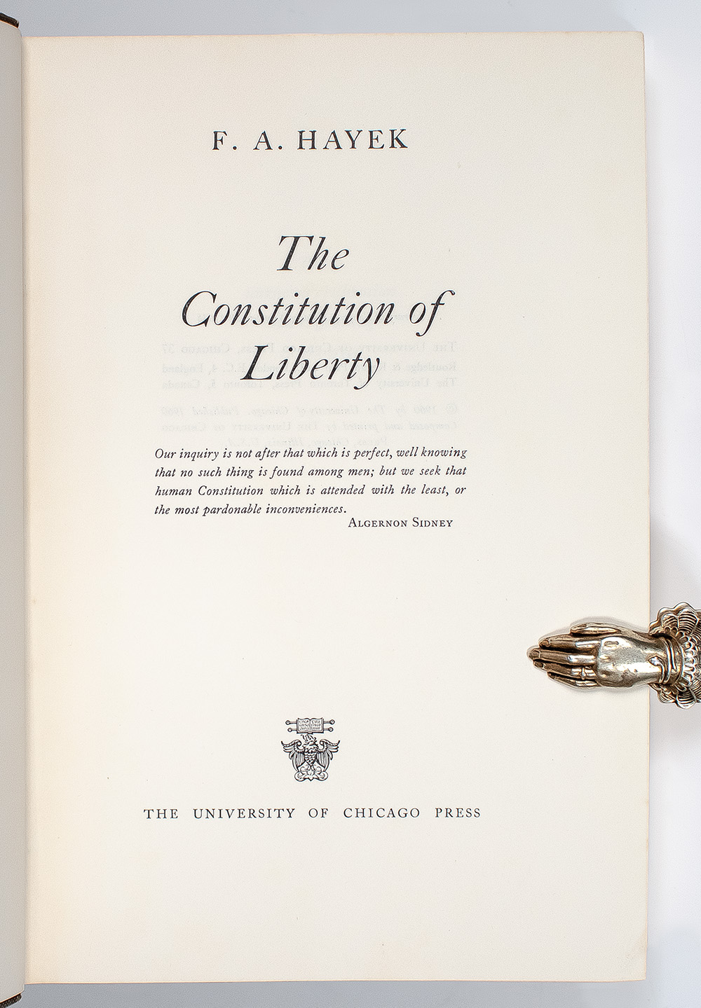 The Constitution of Liberty.