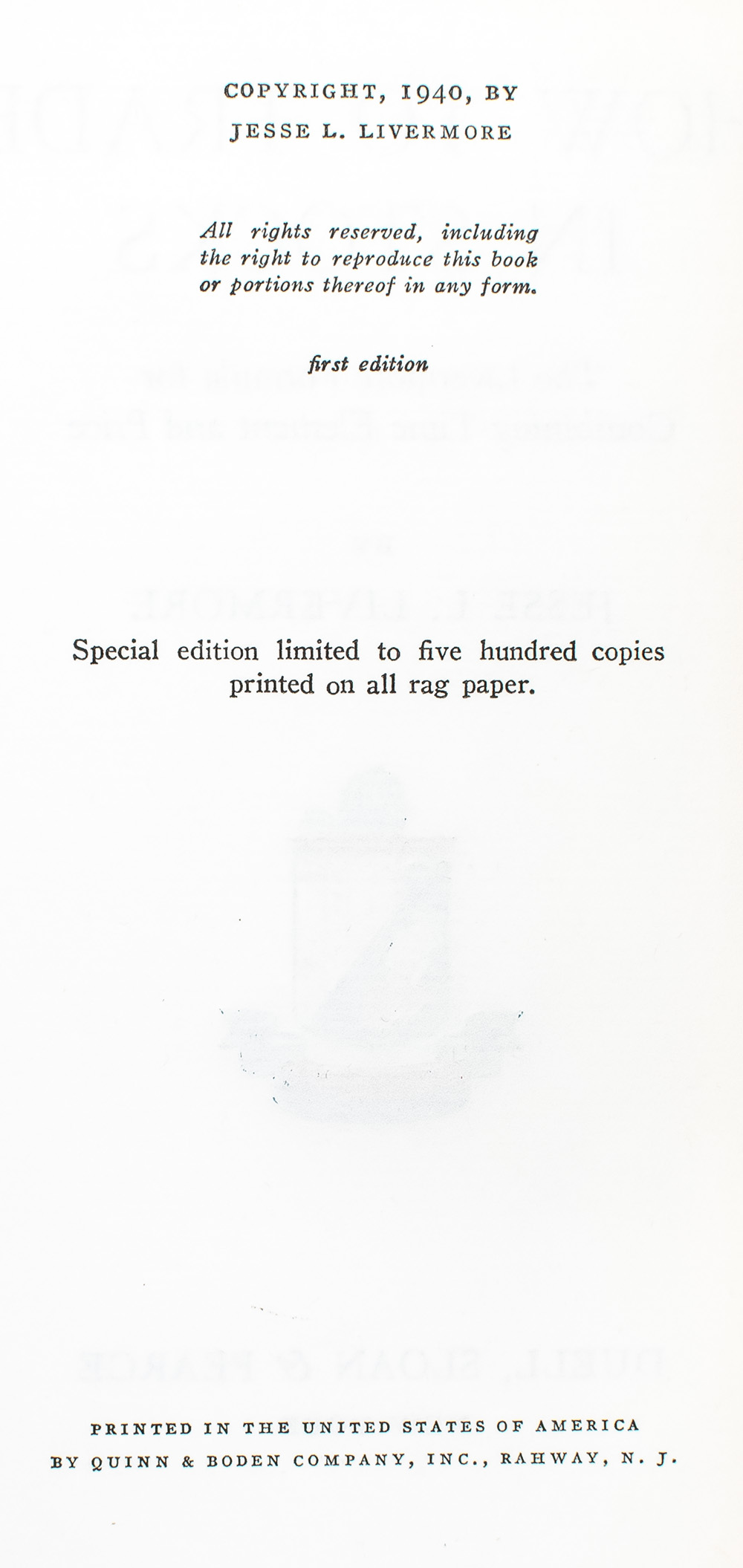 How to Trade in Stocks: The Livermore Formula for Combining Time Element and Price.