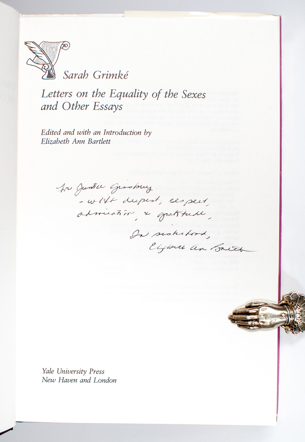 Sarah Grimké: Letters on the Equality of the Sexes and Other Essays.