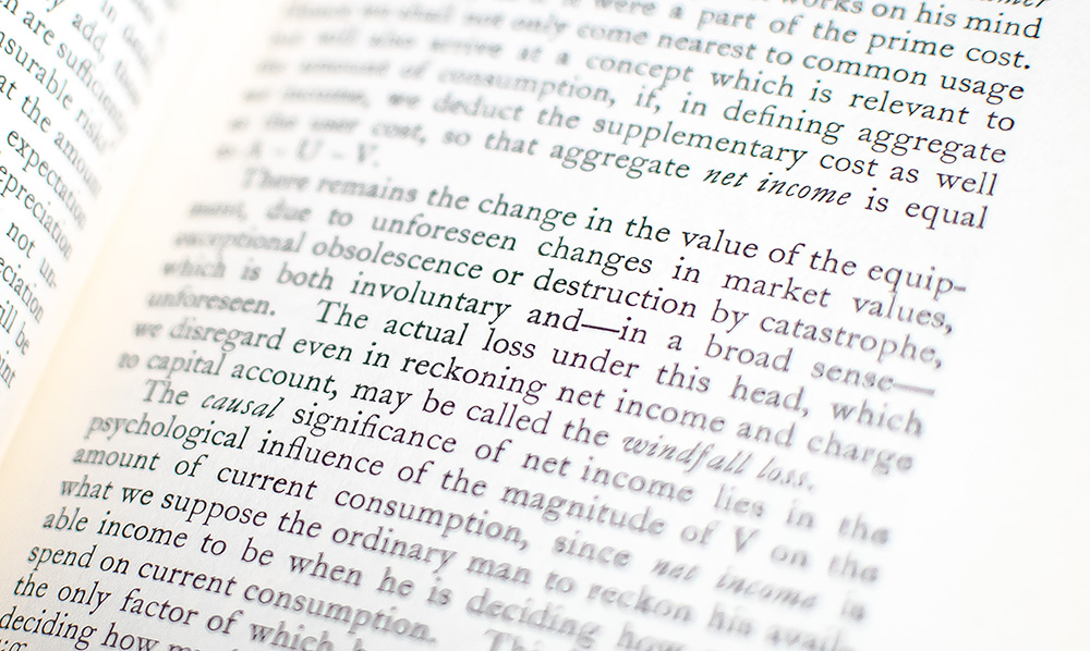 The General Theory of Employment, Interest and Money.