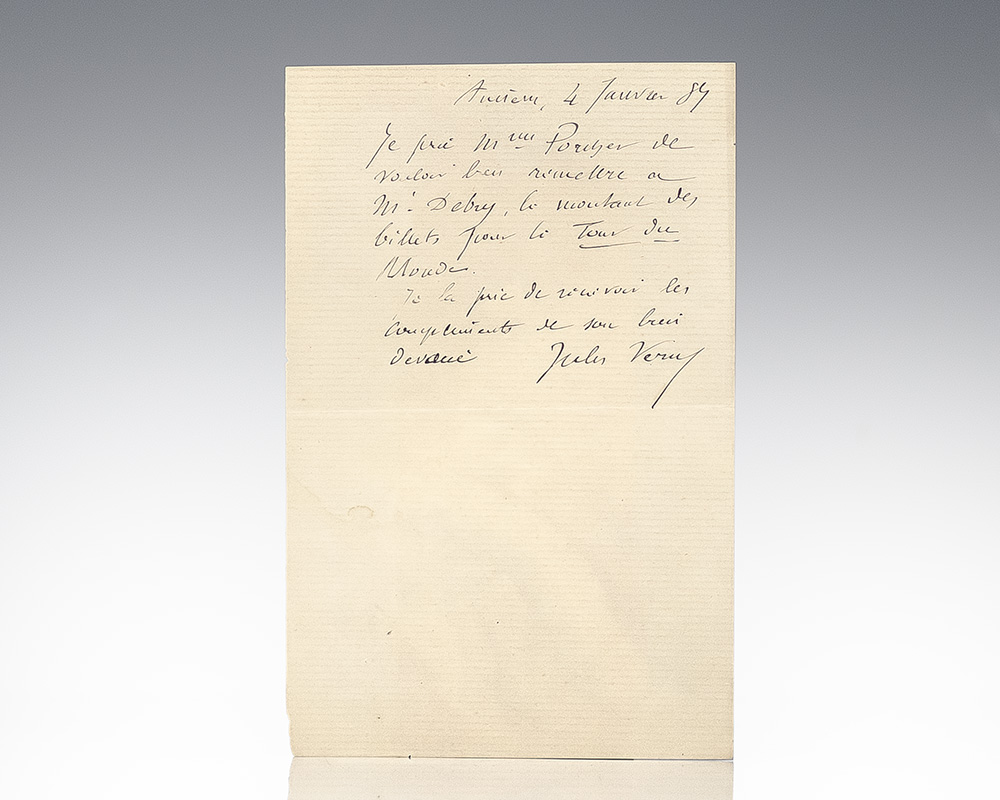 Jules Verne Autograph Letter Signed.