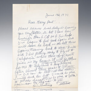 Louis Armstrong Autograph Letter Signed.