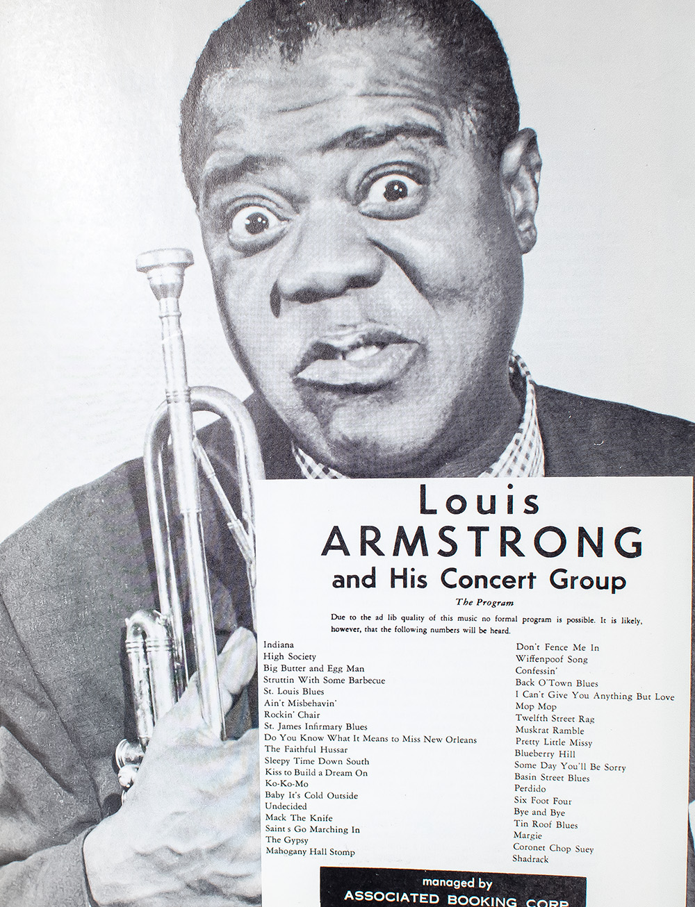 Louis Armstrong Signed Program.