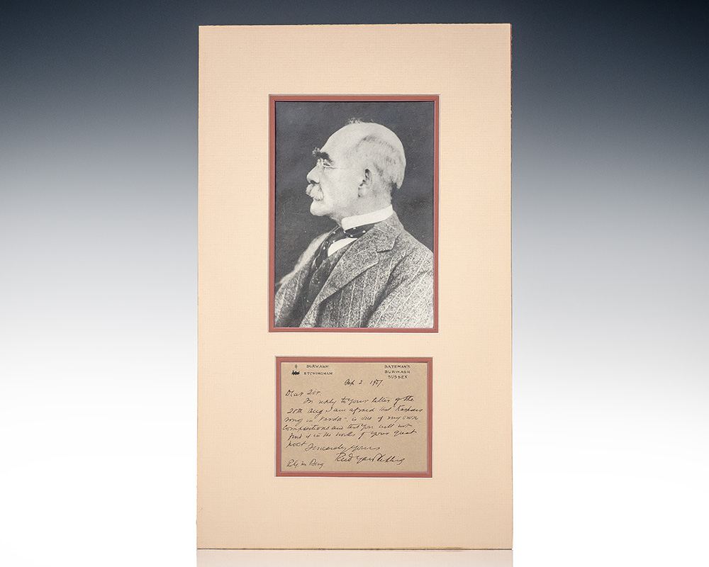 Rudyard Kipling Autograph Letter Signed.