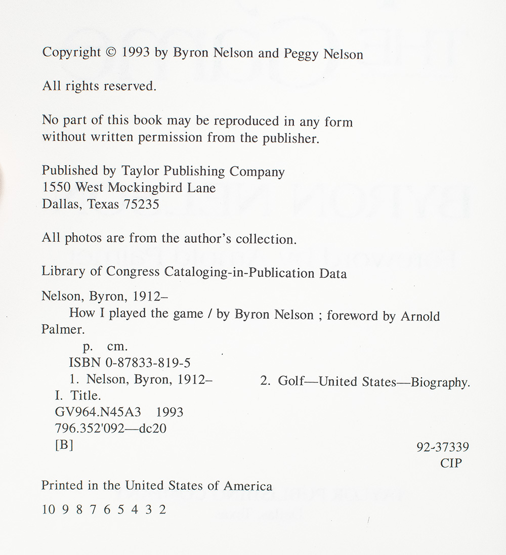 How I Played the Game.