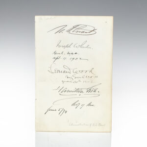 Ulysses S. Grant, Hamilton Fish, Leonard Wood and Joseph Wheeler Autographs.