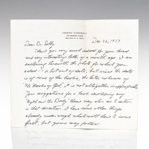 Joseph Campbell Autograph Letter Signed.