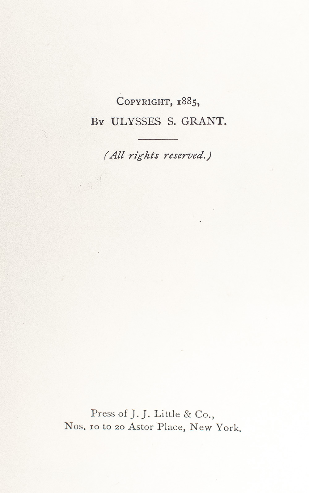 Personal Memoirs of U.S. Grant.