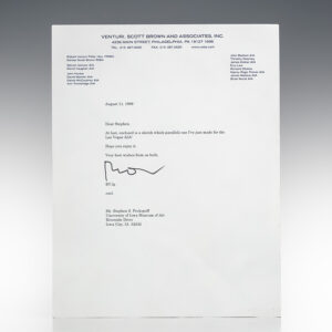 Robert Venturi Typed Letter Signed.