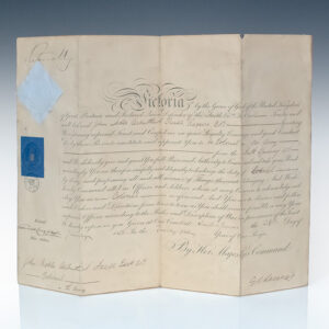 Queen Victoria Royal Military Appointment Signed.