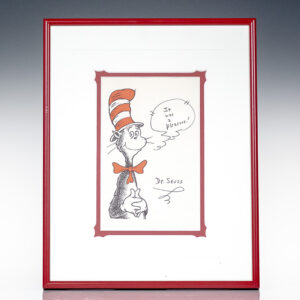 Dr. Seuss Signed Cat in the Hat Print.