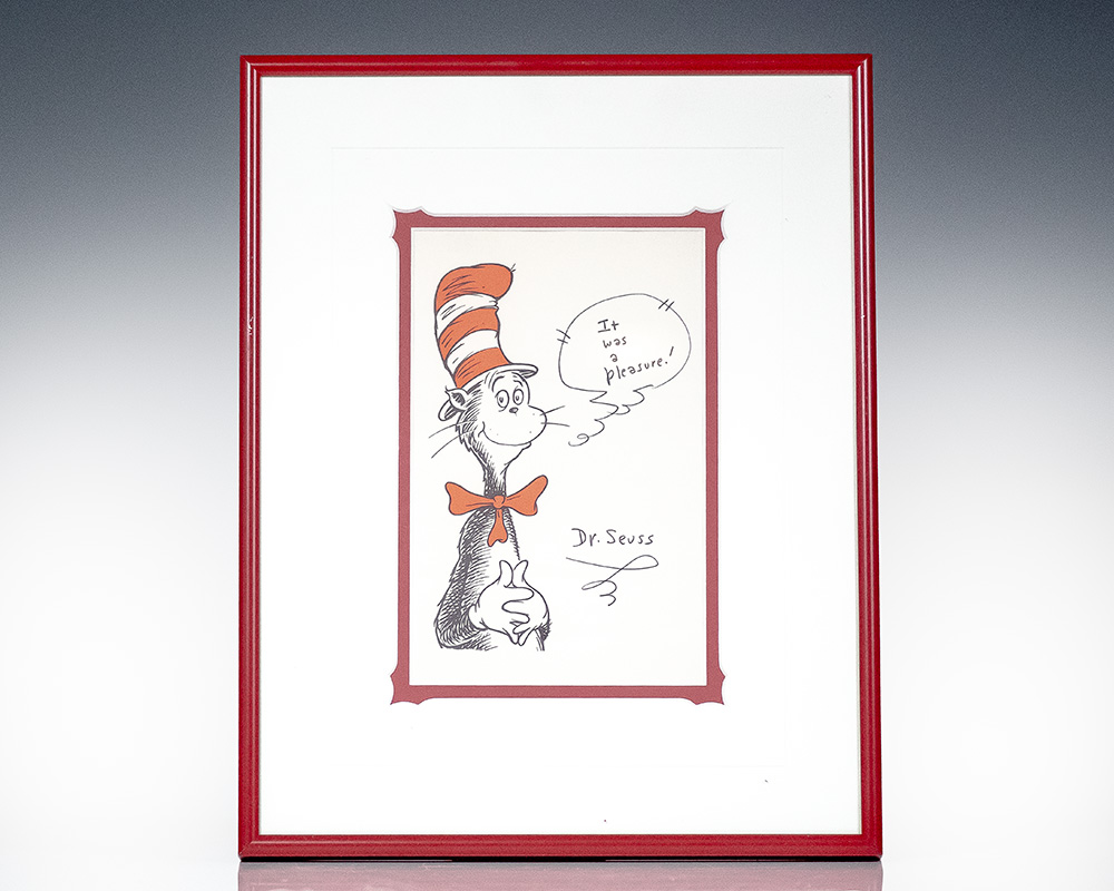 Dr. Seuss Signed Cat in the Hat Print.