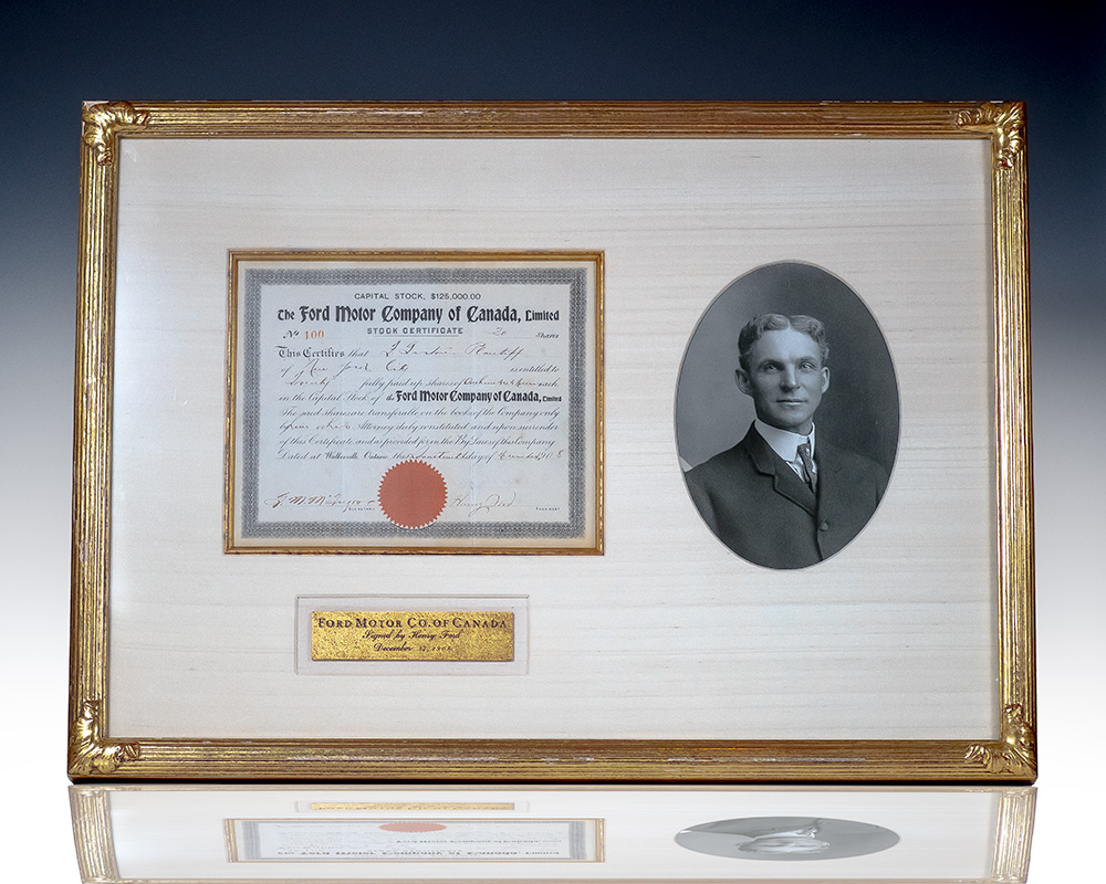 Henry Ford Signed Stock Certificate for the Ford Motor Company.