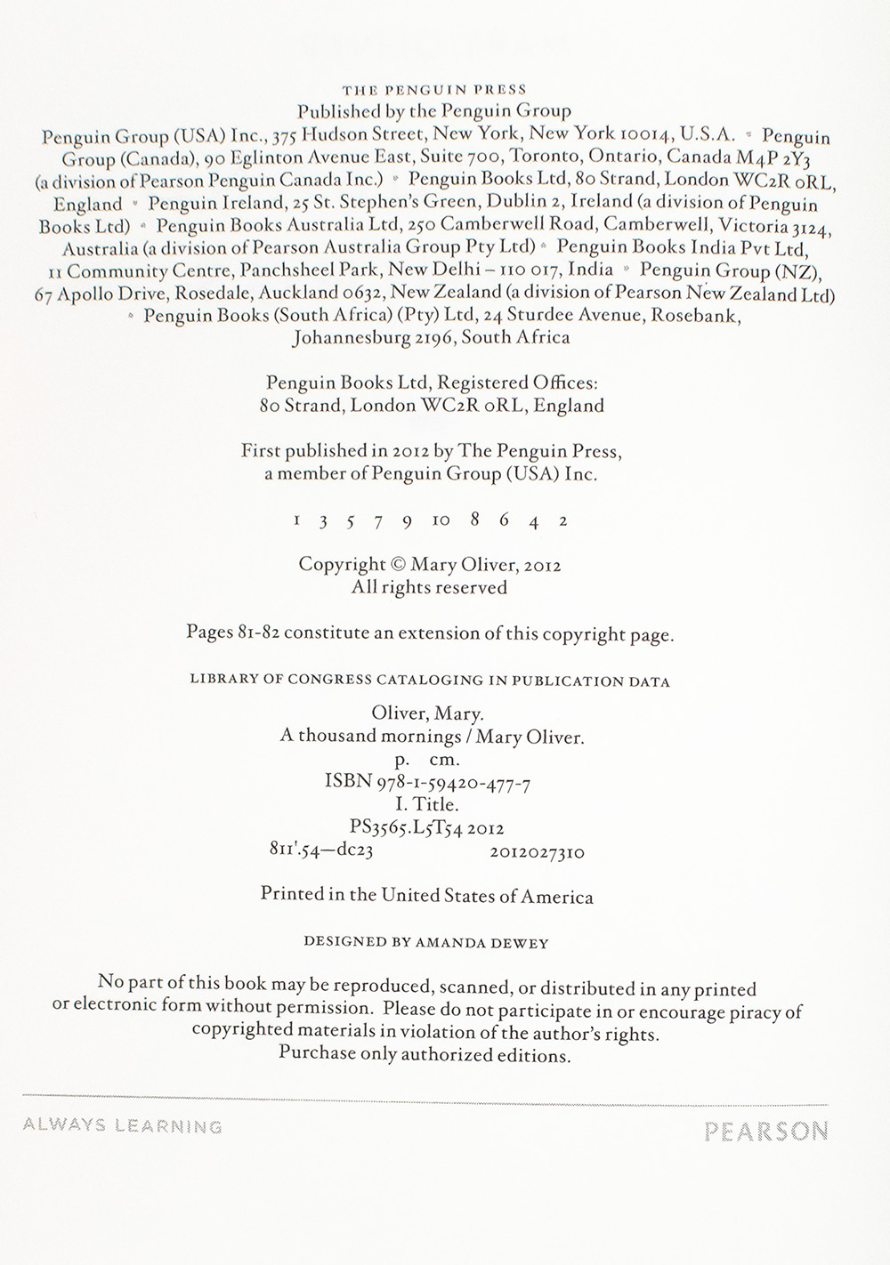 A Thousand Mornings.