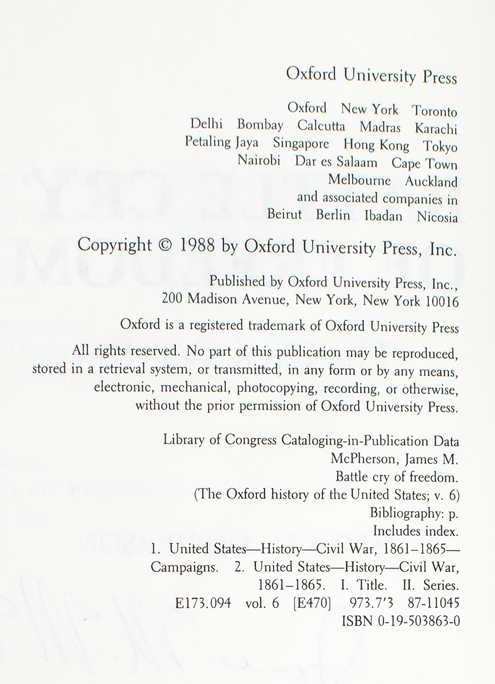 Battle Cry of Freedom: The Civil War Era.