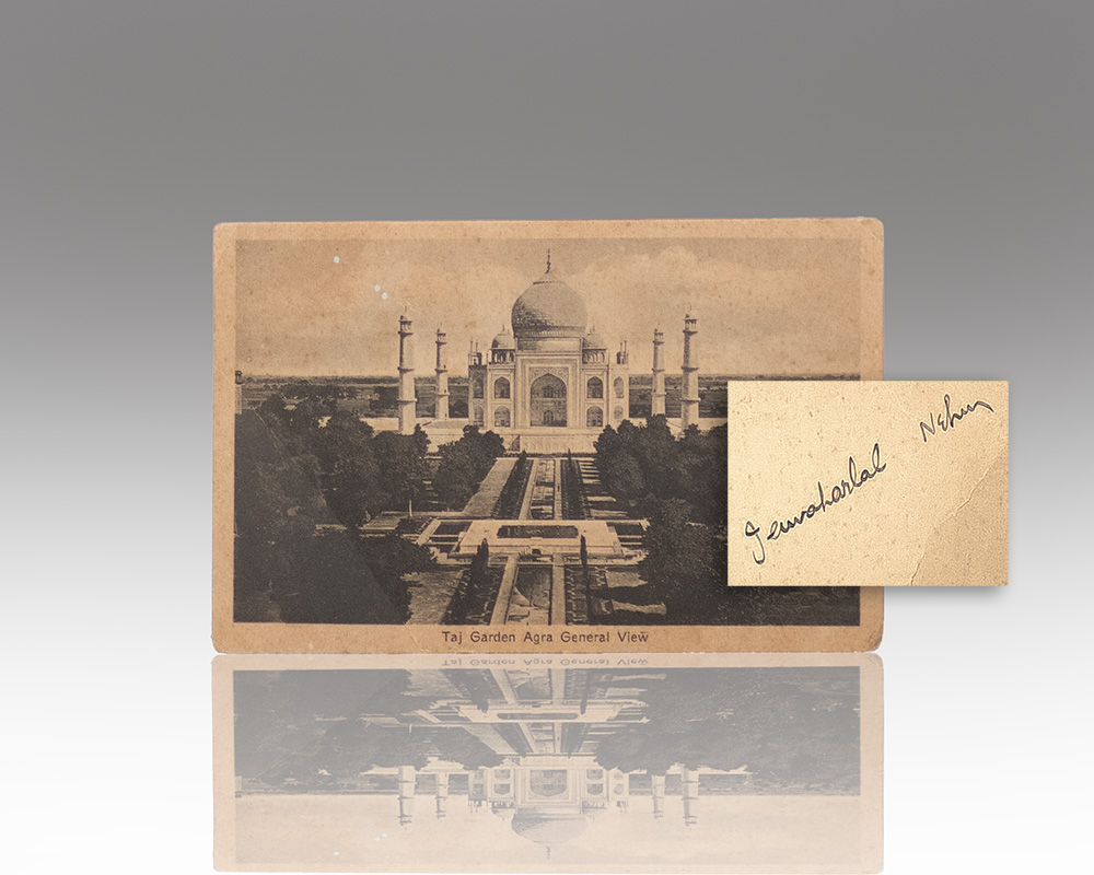 Jawaharlal Nehru Postcard Signed.