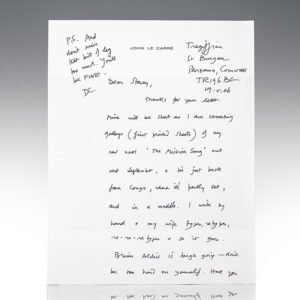 John le Carré Autograph Letter Signed.