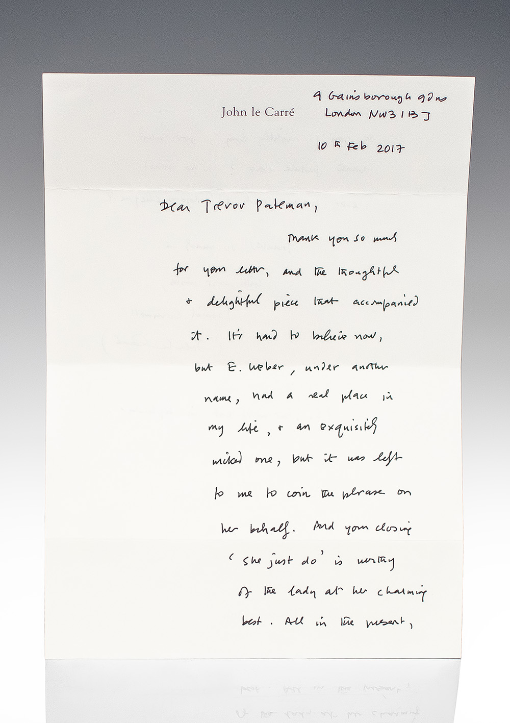 John Le Carré Autograph Letters Signed.