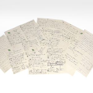 Cursive writing and small sketches
