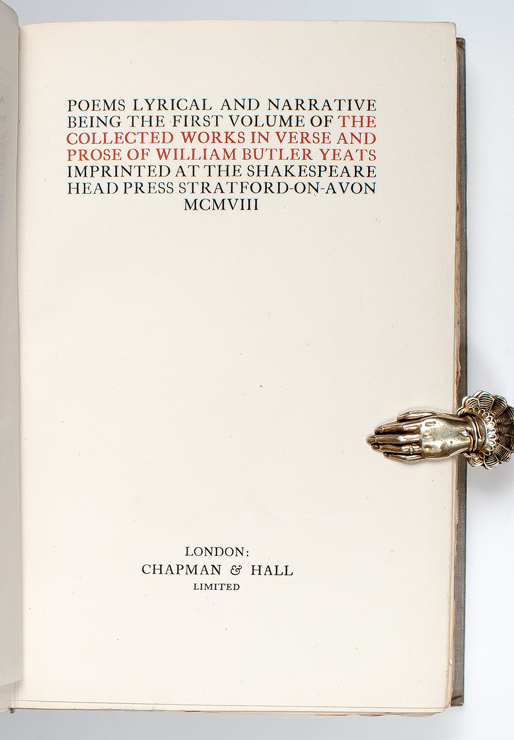 The Collected Works in Verse and Prose of William Butler Yeats.