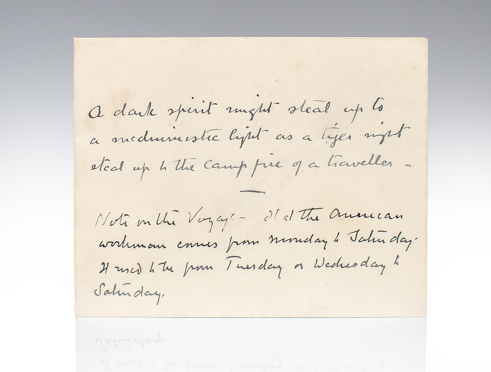 Sir Arthur Conan Doyle Handwritten Manuscript Collection on Seances and Spiritualism.