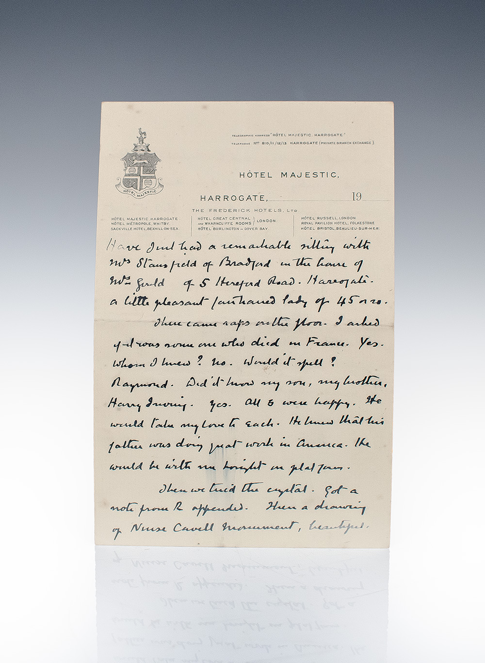 Sir Arthur Conan Doyle Handwritten Manuscript Collection on Seances and Spiritualism.