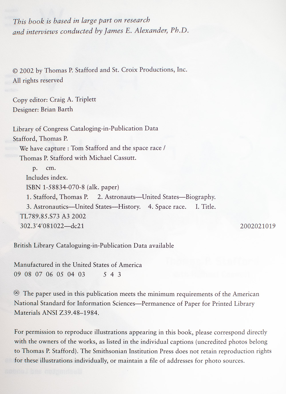 We Have Capture: Tom Stafford and the Space Race.