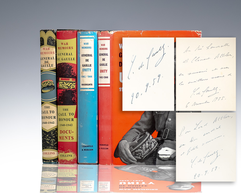 War Memoirs: The Call to Honour 1940-1942; The Call to Honour 1940-4942 Documents; Unity 1942-1944; Unity 1942-1944 Documents.