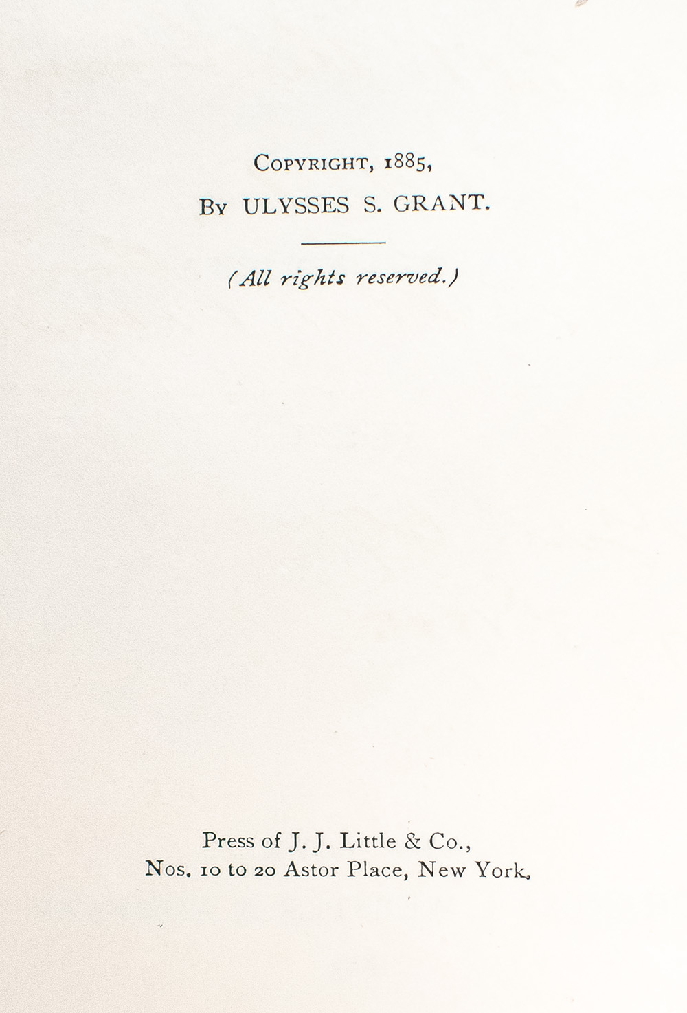 Personal Memoirs of U.S. Grant.