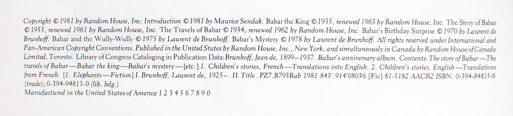 Babar's Anniversary Album: 6 Favorite Stories.