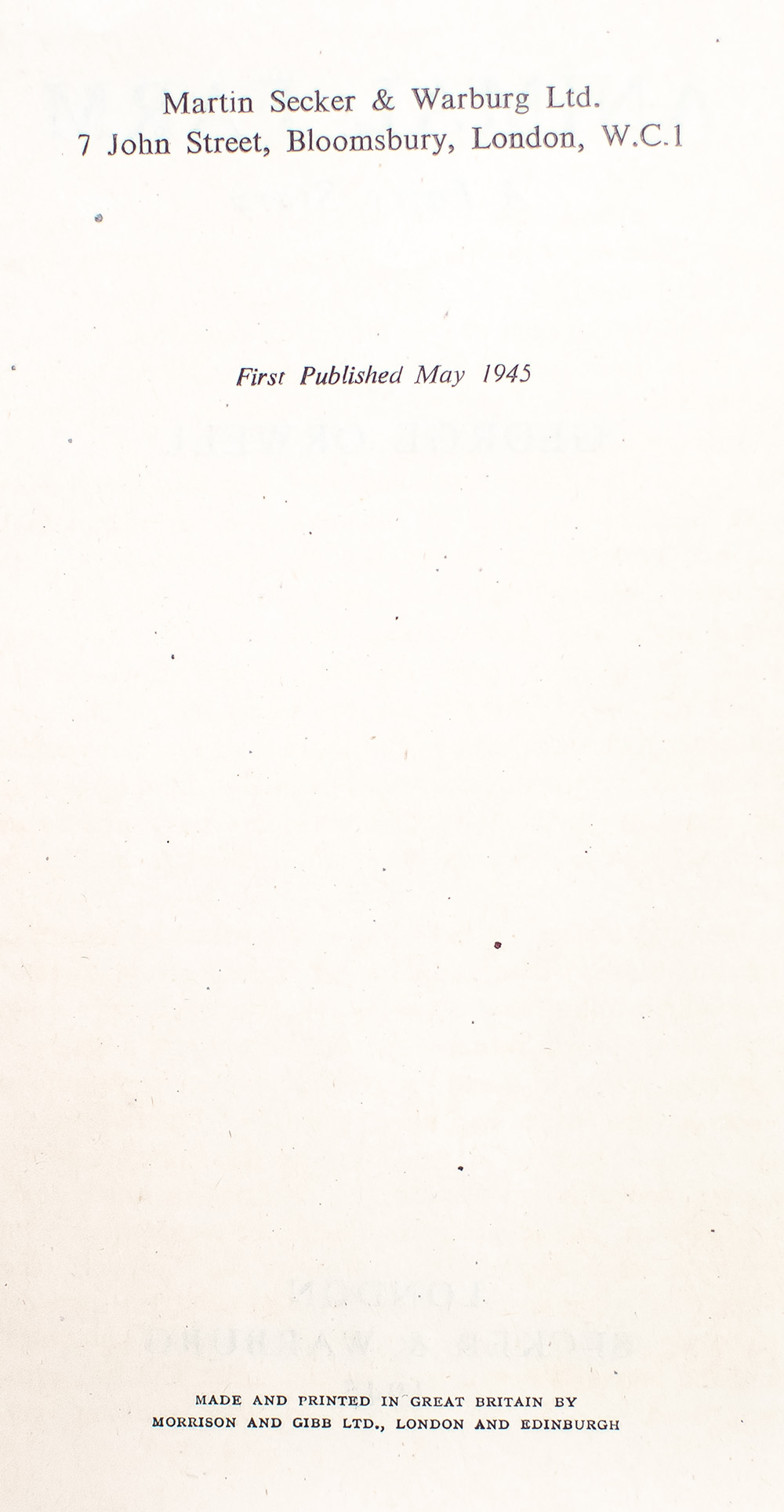 Animal Farm: A Fairy Story.