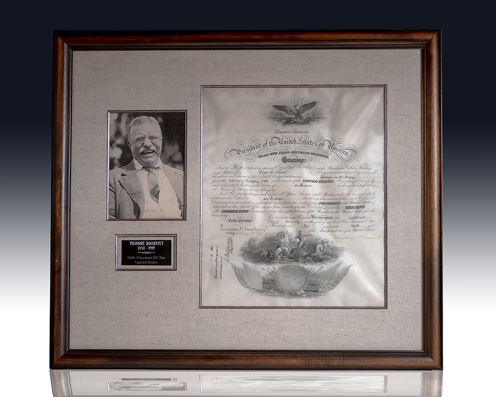 Theodore Roosevelt Signed Presidential Appointment.