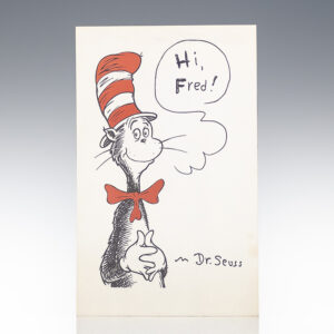 Dr. Seuss Signed Cat in the Hat Print.