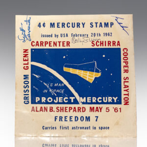 Scott Carpenter, Gordon Cooper, and Wally Schirra Signed Project Mercury Decal.