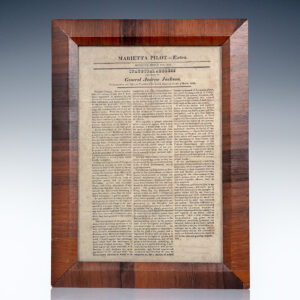 Andrew Jackson's Inaugural Address Broadside.