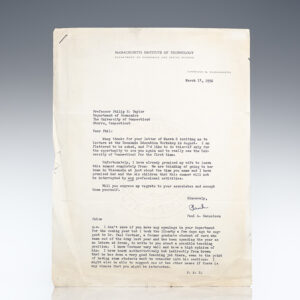 Paul A. Samuelson Typed Letter Signed.