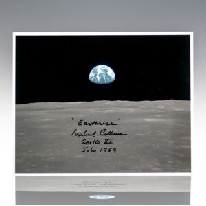 Michael Collins Signed Earthrise Photograph.