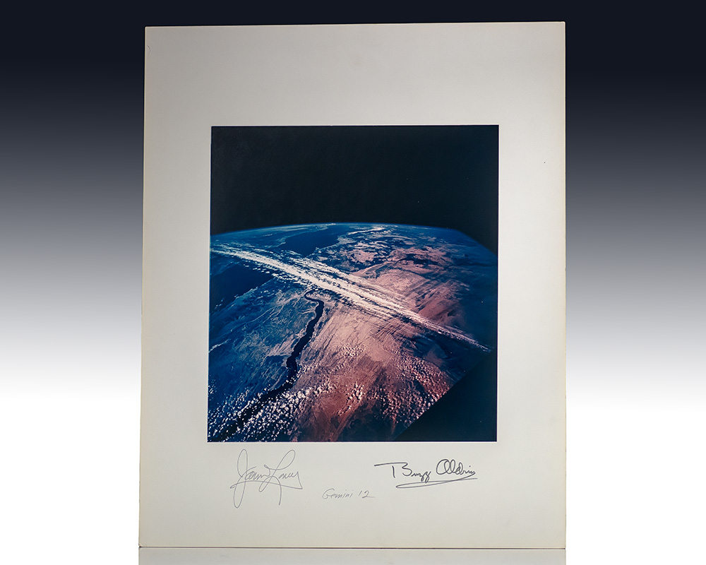 James Lovell and Buzz Aldrin Signed Jetstream Photograph.