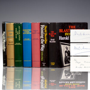The Complete Harold MacMillan Memoirs. [The Winds of Change 1914-1939, Blast of War 1939-1945, Tides of Fortune 1945-1955, Riding the Storm 1956-1959, Pointing the Way 1959-1961, At the End of the Day 1961-1963, The Past Masters: Politics and Politicians 1906-1939].