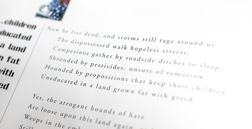 Elegy on the Death of César Chávez.