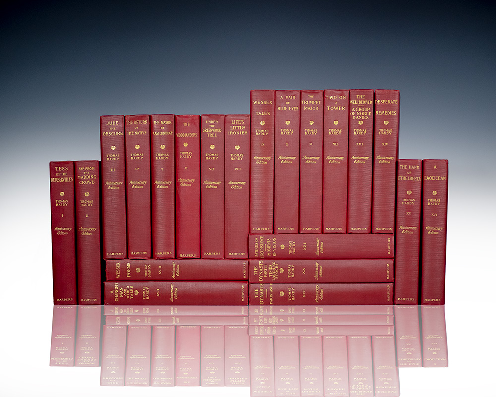 The Writings of Thomas Hardy in Prose and Verse. [Including Far from the Madding Crowd; The Mayor of Casterbridge; The Trumpet-Major; Tess of the D’Urbervilles; A Pair of Blue Eyes; Two on a Tower; The Return of the Native; Desperate Remedies; Wessex Tales.]