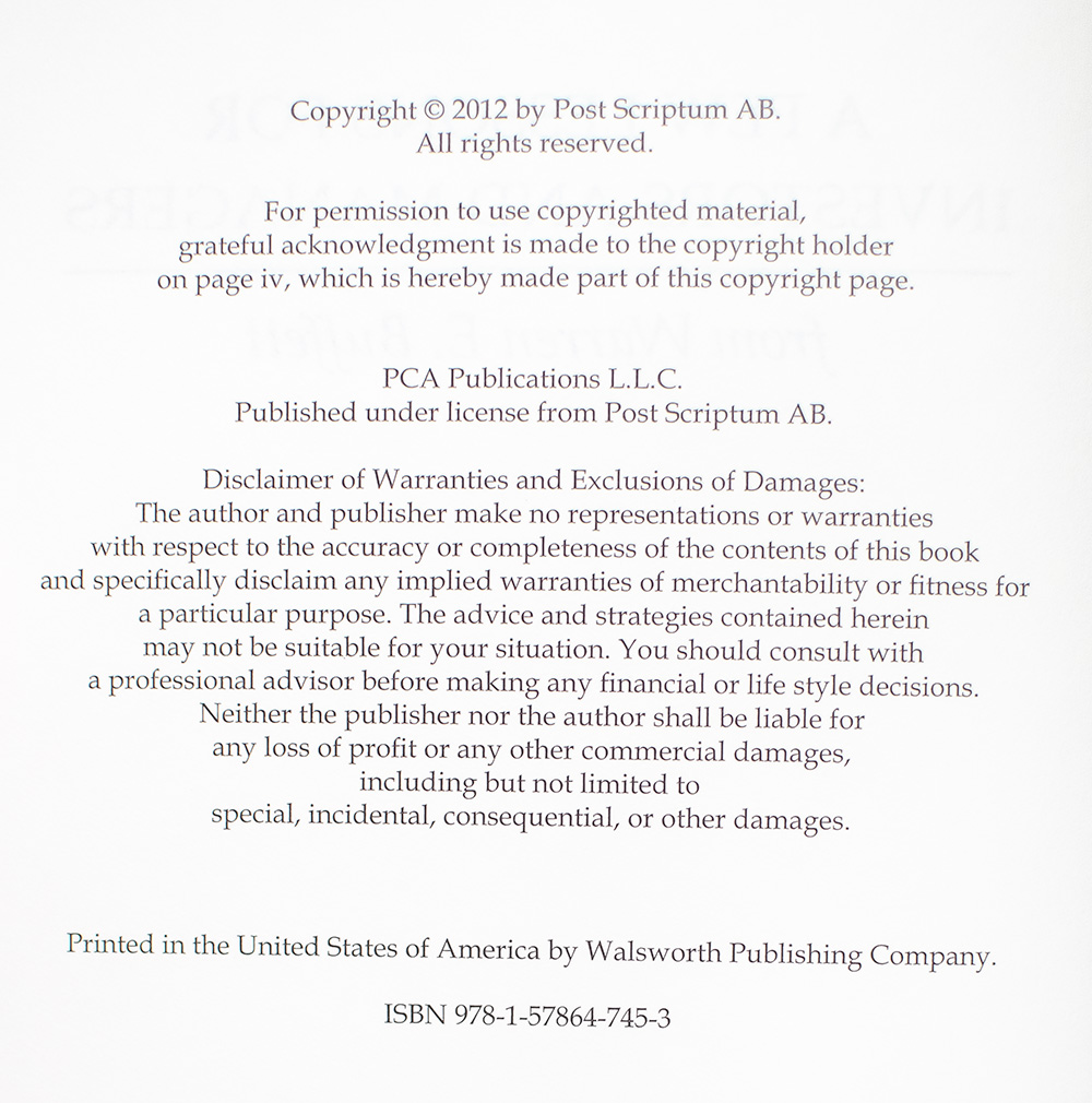 A Few Lessons for Investors and Managers From Warren Buffett.