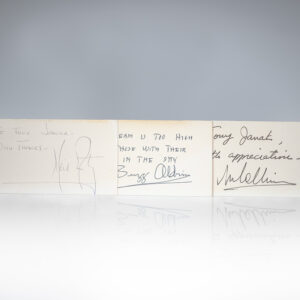 Neil Armstrong, Buzz Aldrin, and Michael Collins Inscribed Cards.