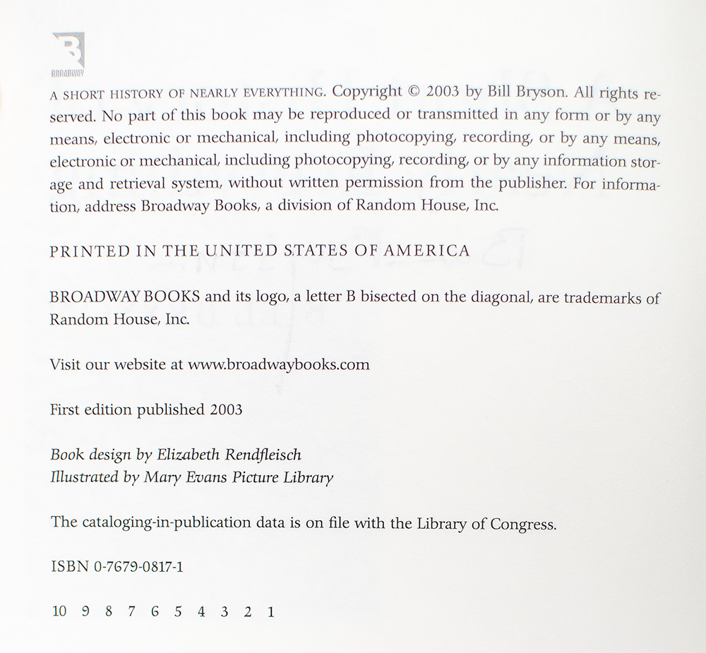 Short History of Nearly Everything.